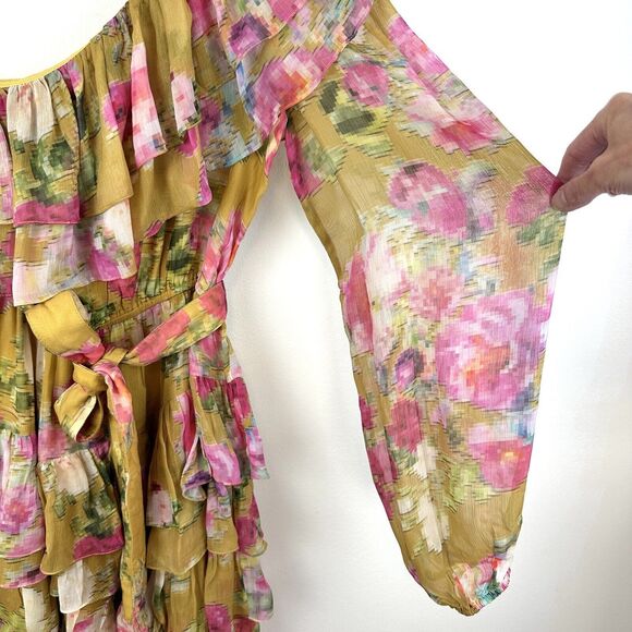 NWT ROCOCO SAND Avar Belted One Shoulder Dress in Ochre Women’s Size XS - Picture 7 of 16